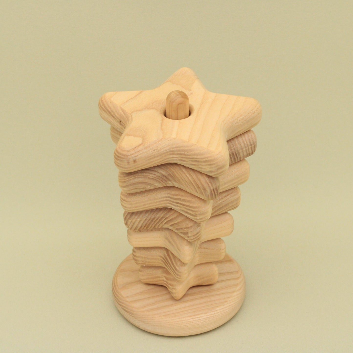 Lotes Toys Natural Star Wooden Stacking Pyramid - 7 pieces PY57