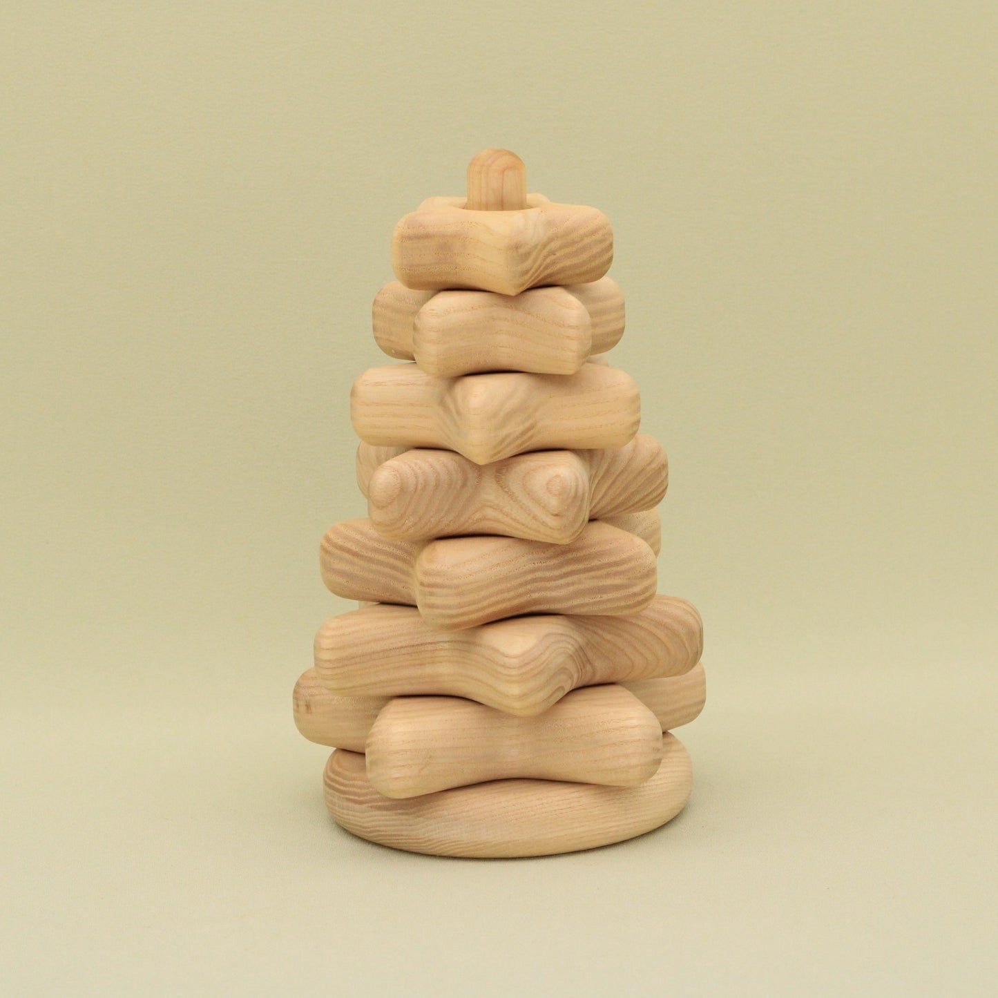 Lotes Toys Natural Star Wooden Stacking Pyramid - 7 pieces PY57