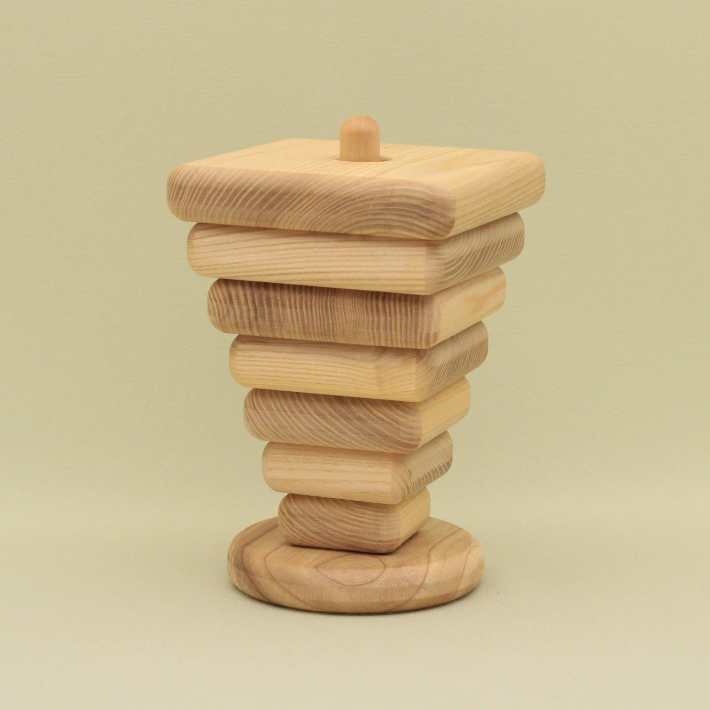 Lotes Toys Natural Square Wooden Stacking Pyramid - 7 pieces PY51