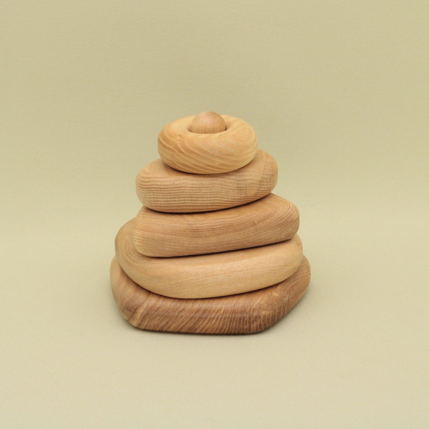 Lotes Toys Natural Geometric Wooden Stacking Pyramid PY26