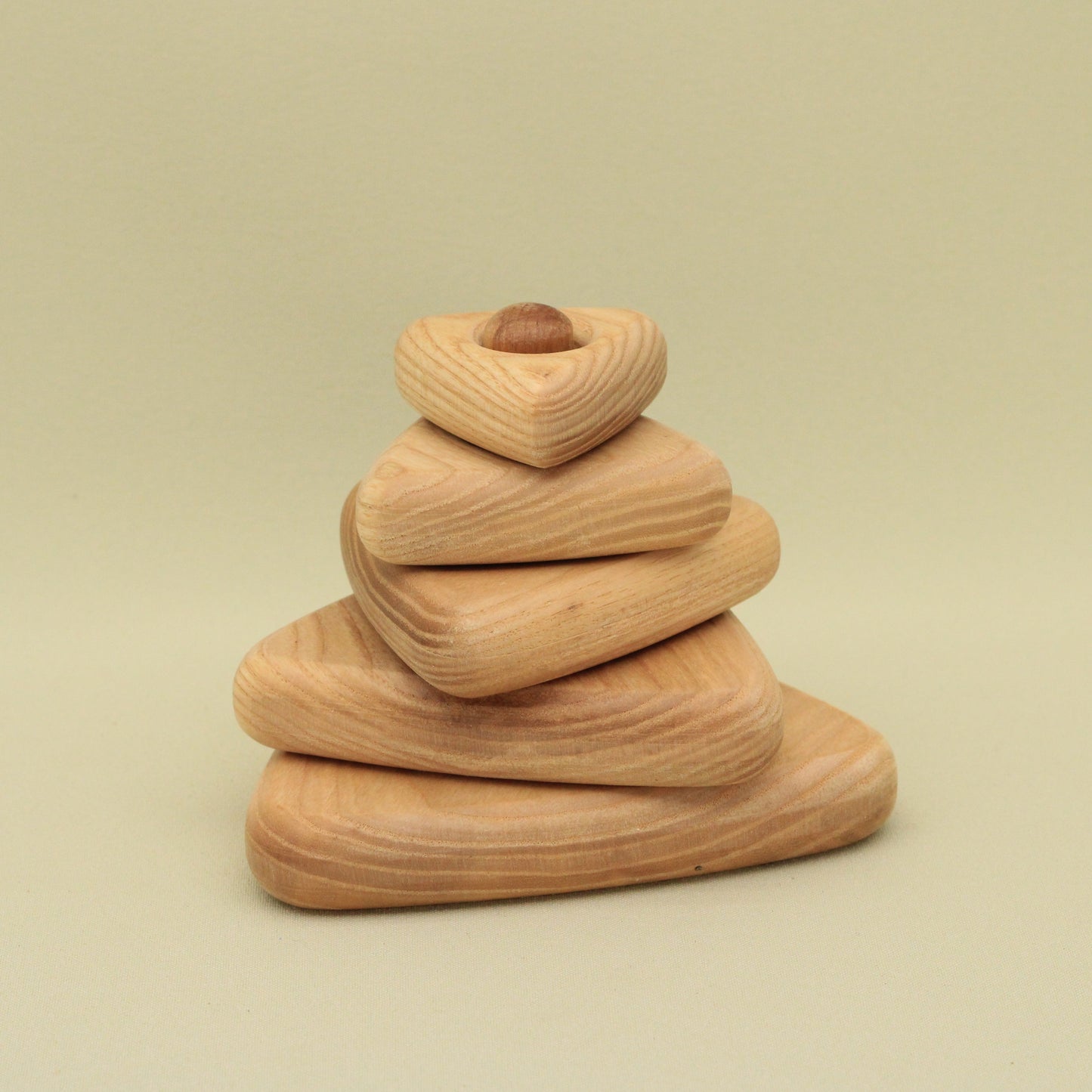 Lotes Toys Natural Triangles Wooden Stacking Pyramid PY24