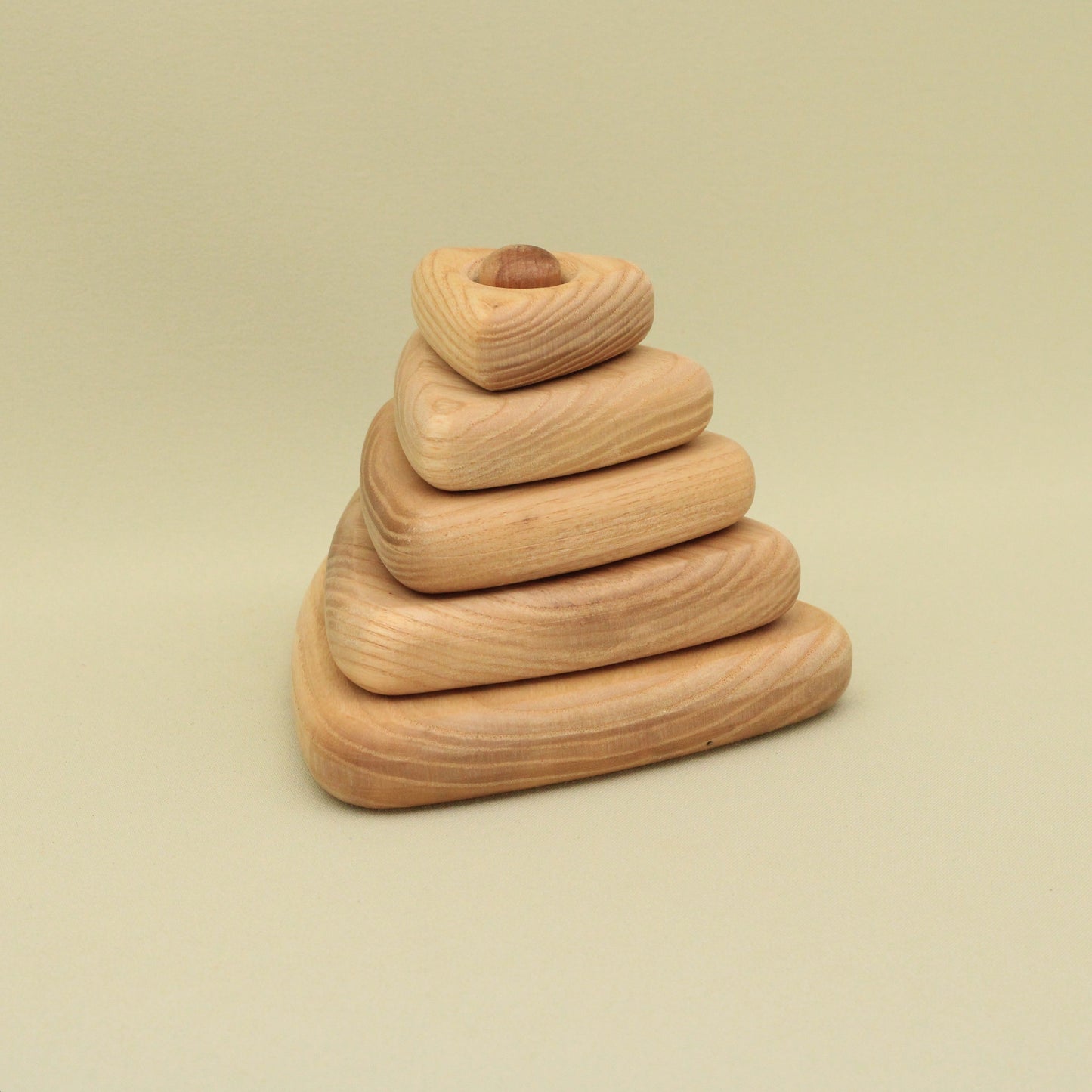 Lotes Toys Natural Triangles Wooden Stacking Pyramid PY24