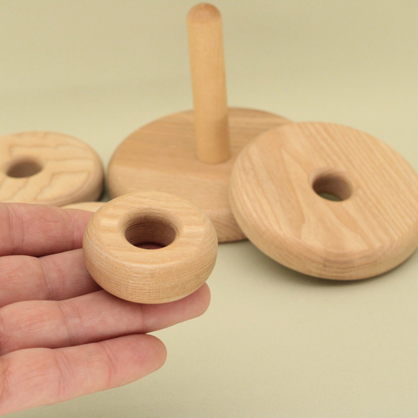 Lotes Toys Natural Rings Wooden Stacking Pyramid PY22