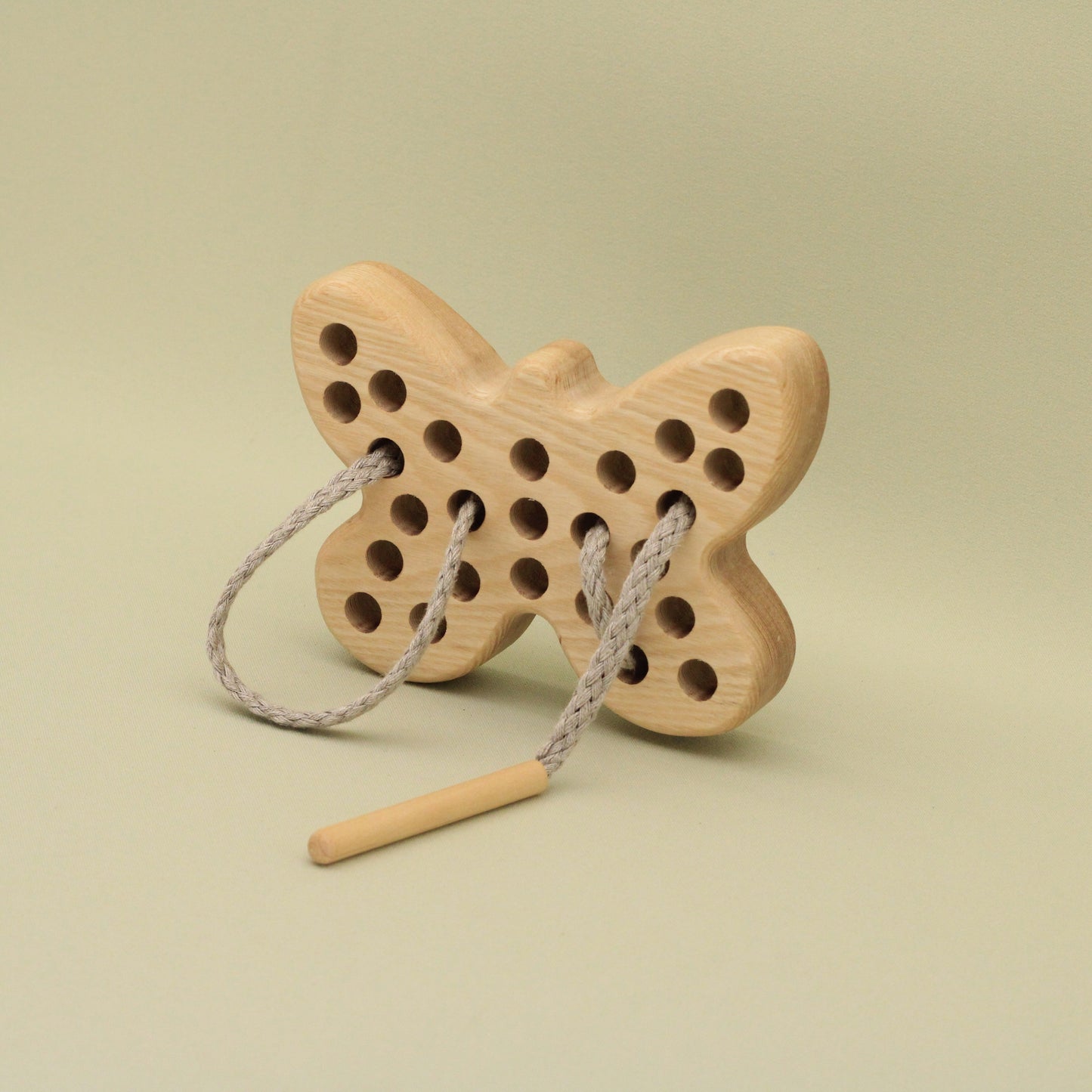 Lotes Toys Natural Wooden Threading Lacing Butterfly TT06