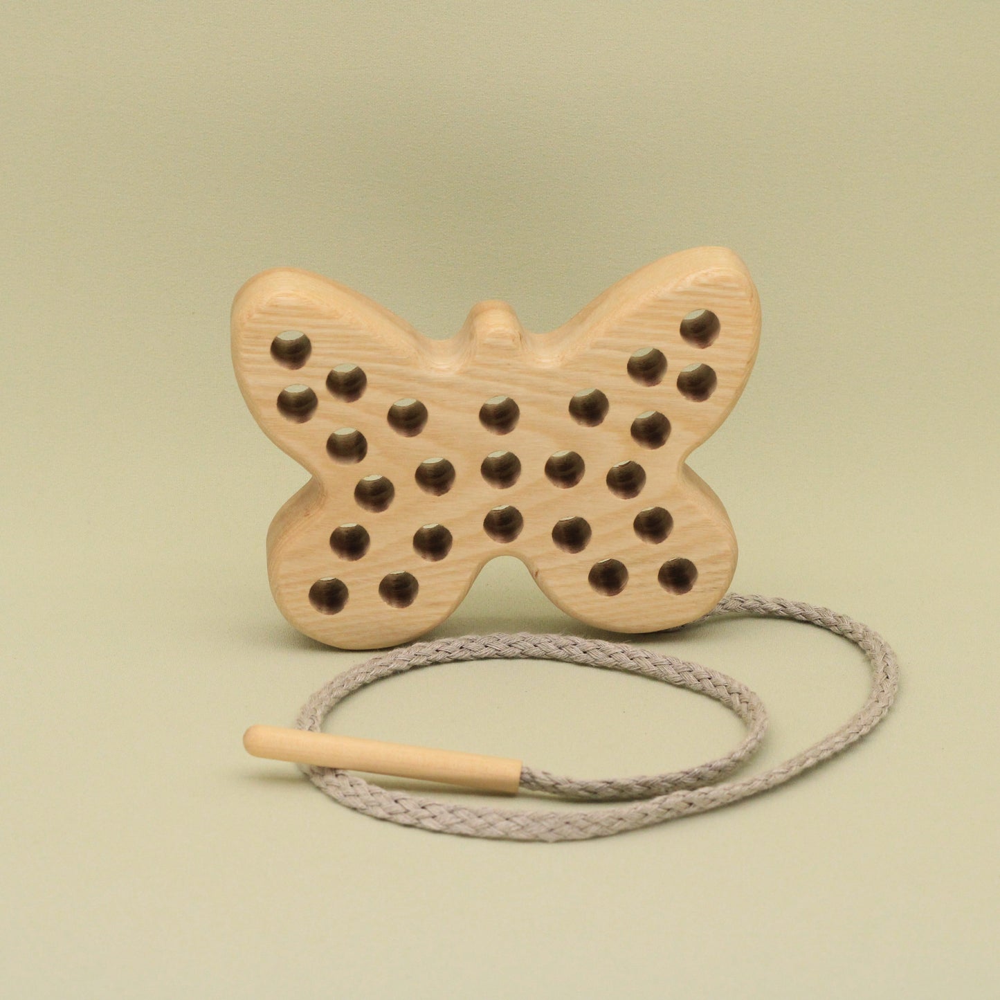 Lotes Toys Natural Wooden Threading Lacing Butterfly TT06