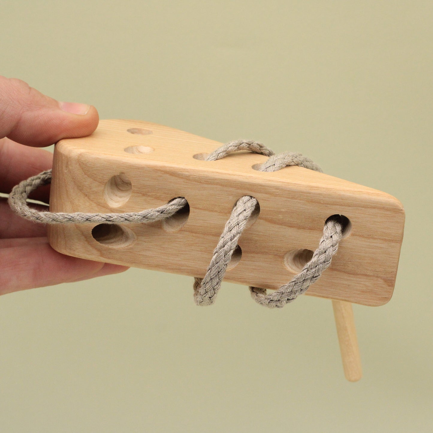 Lotes Toys Natural Wooden Threading Lacing Cheese TT01