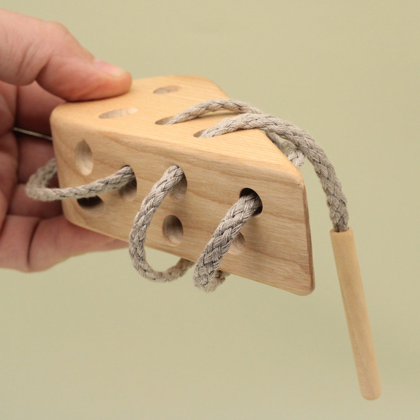 Lotes Toys Natural Wooden Threading Lacing Cheese TT01