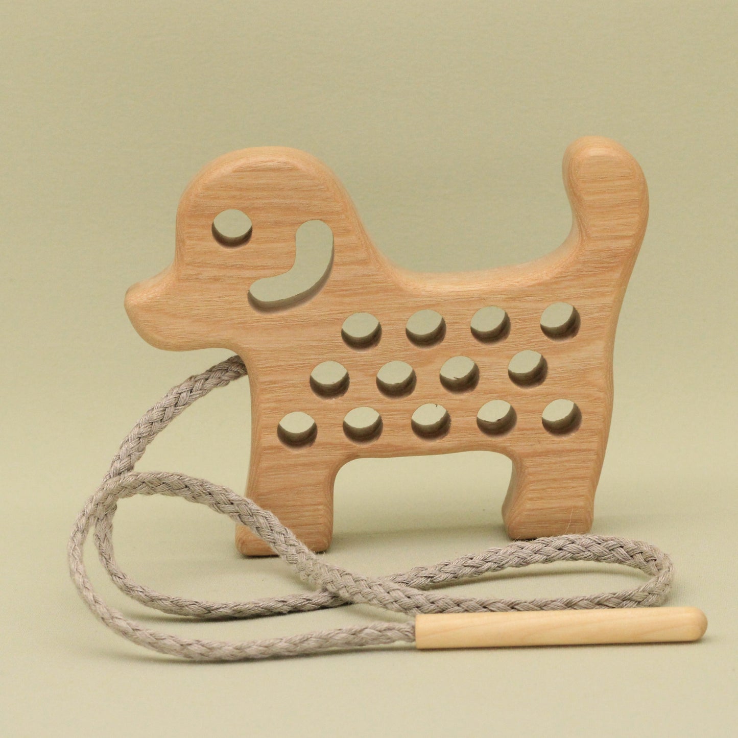Lotes Toys Natural Wooden Threading Lacing Dog TT15