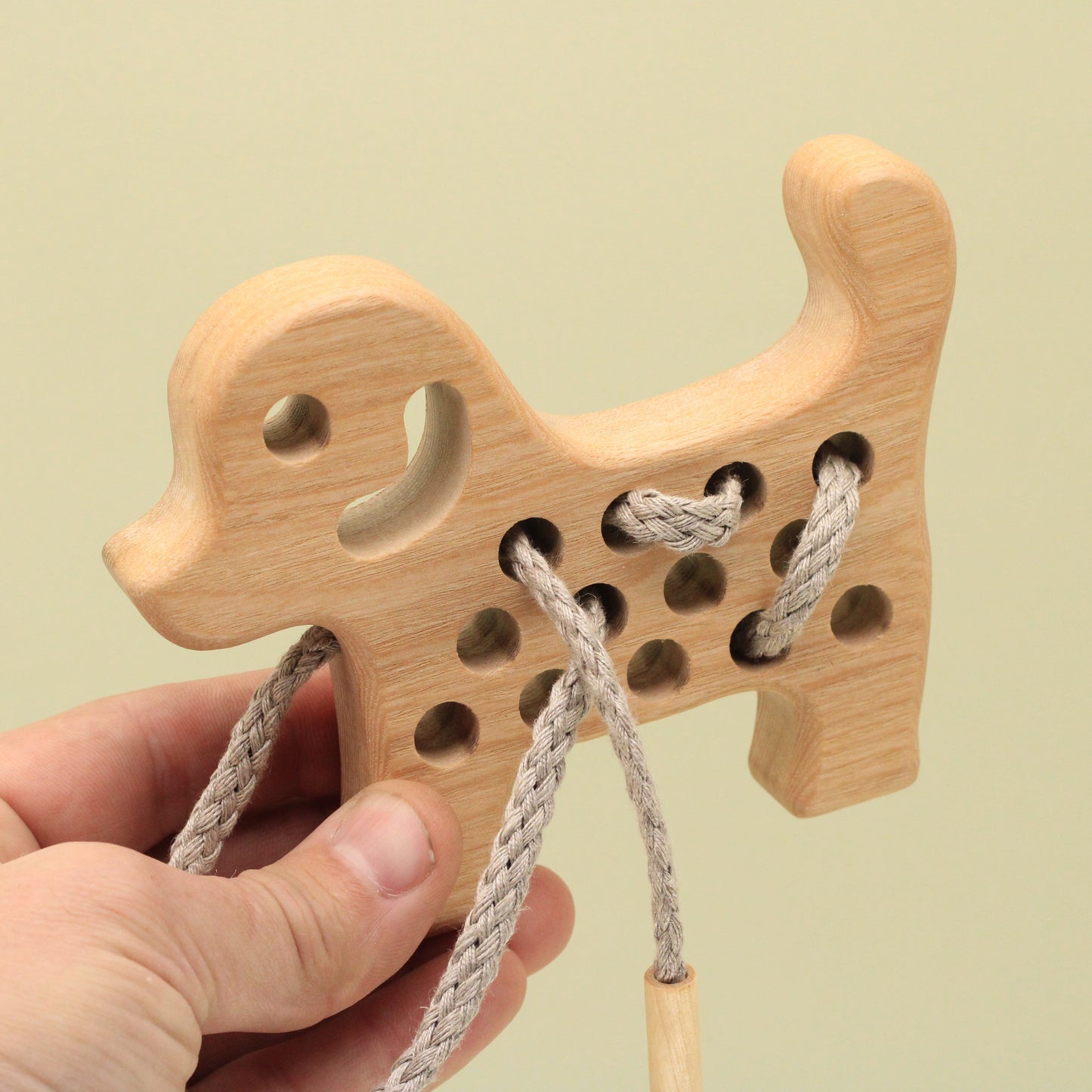 Lotes Toys Natural Wooden Threading Lacing Dog TT15