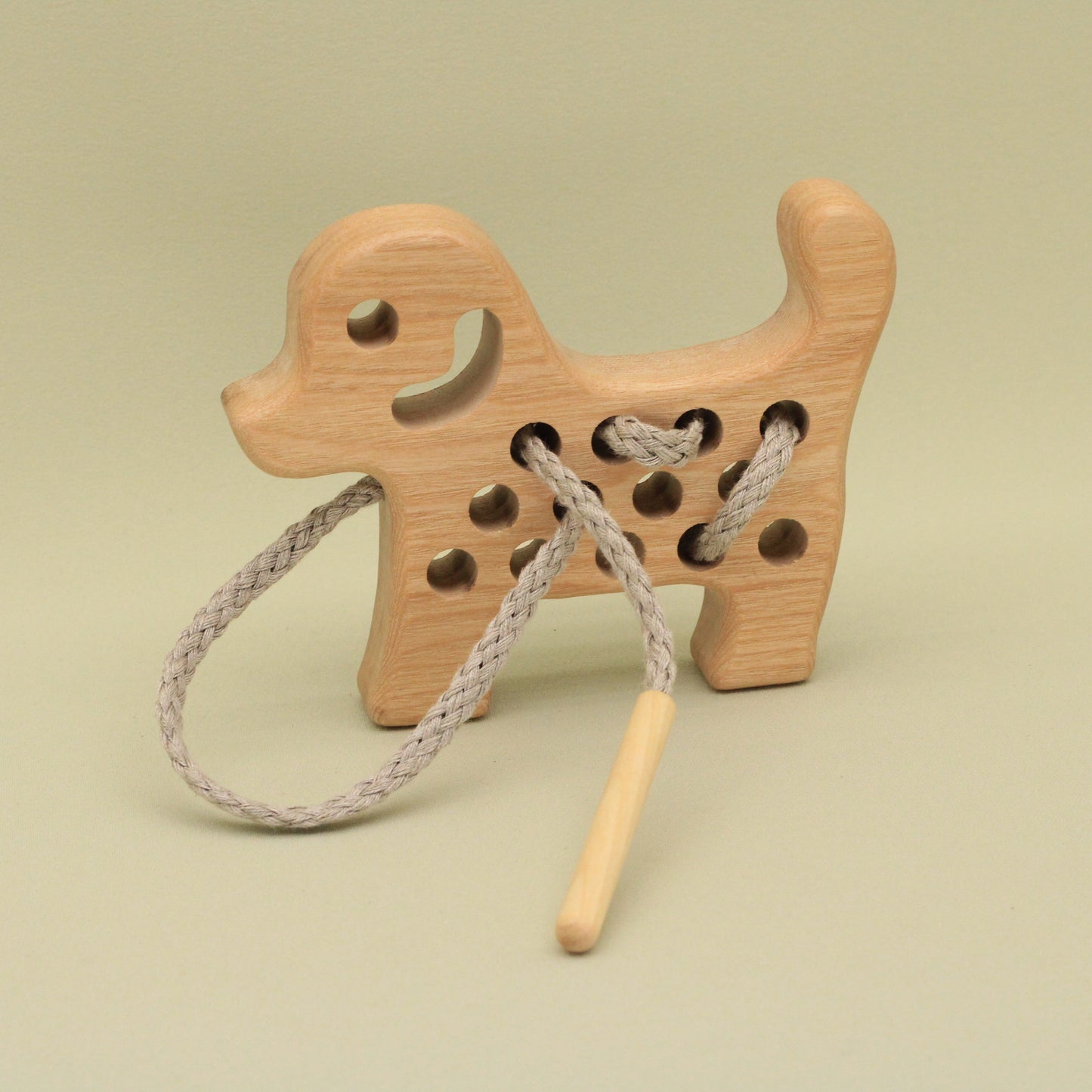 Lotes Toys Natural Wooden Threading Lacing Dog TT15