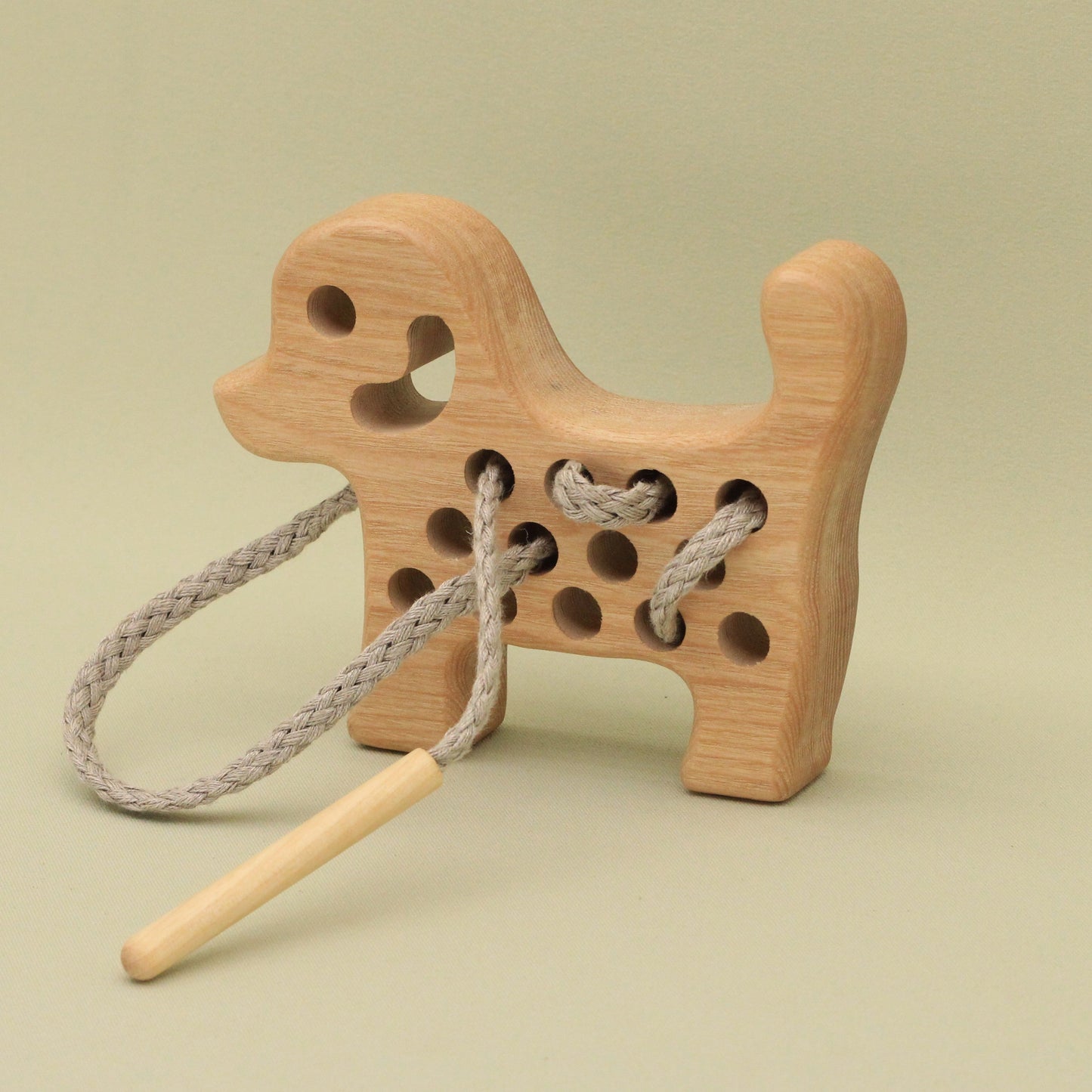 Lotes Toys Natural Wooden Threading Lacing Dog TT15