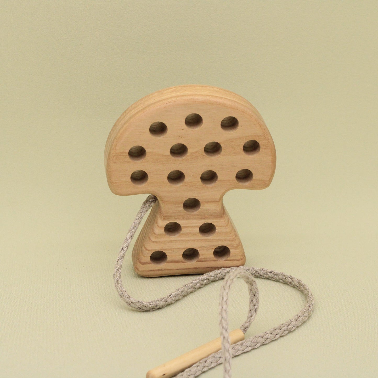 Lotes Toys Natural Wooden Threading Lacing Mushroom TT04