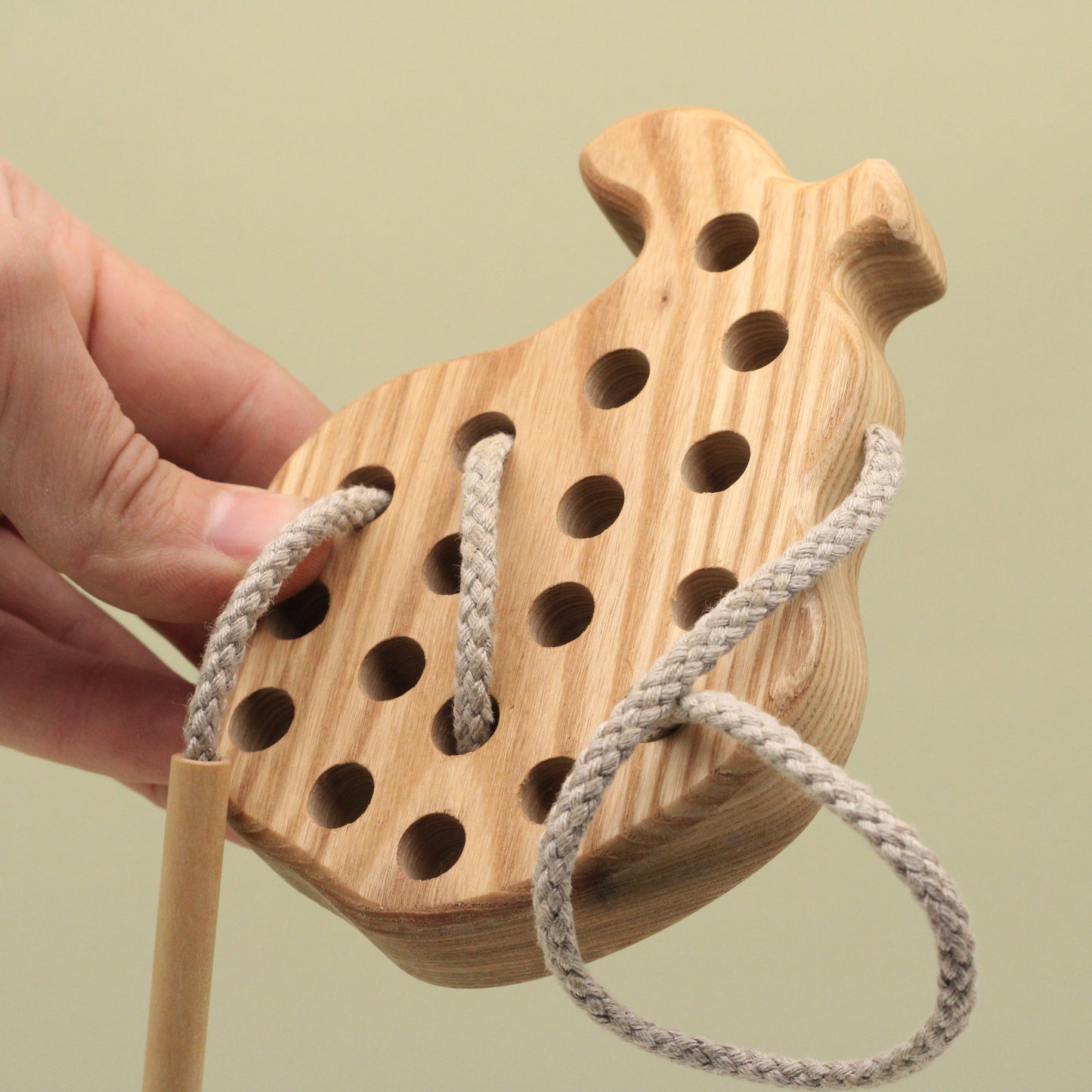 Lotes Toys Natural Wooden Threading Lacing Pear TT03