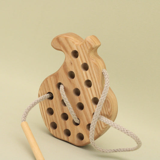Lotes Toys Natural Wooden Threading Lacing Pear TT03