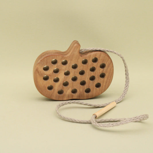 Lotes Toys Natural Wooden Threading Lacing Pumpkin TT07