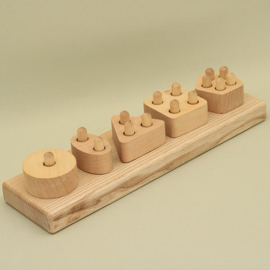 Lotes Toys Natural Stacking Block with Different Mathematical Shapes PY35