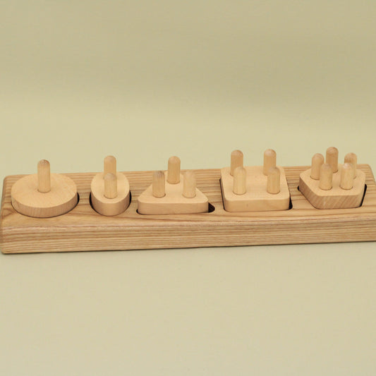 Lotes Toys Natural Stacking Block with Different Mathematical Shapes PY37