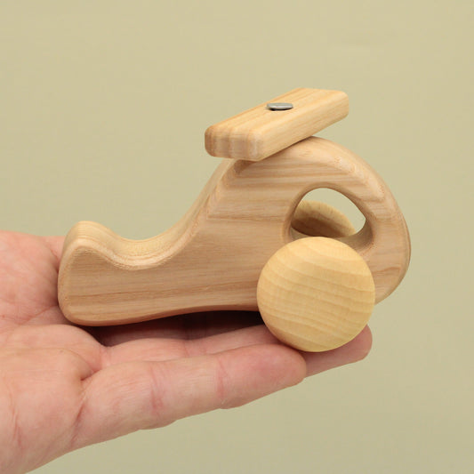 Lotes Toys Wooden Eco Friendly Natural Toy Helicopter DC14
