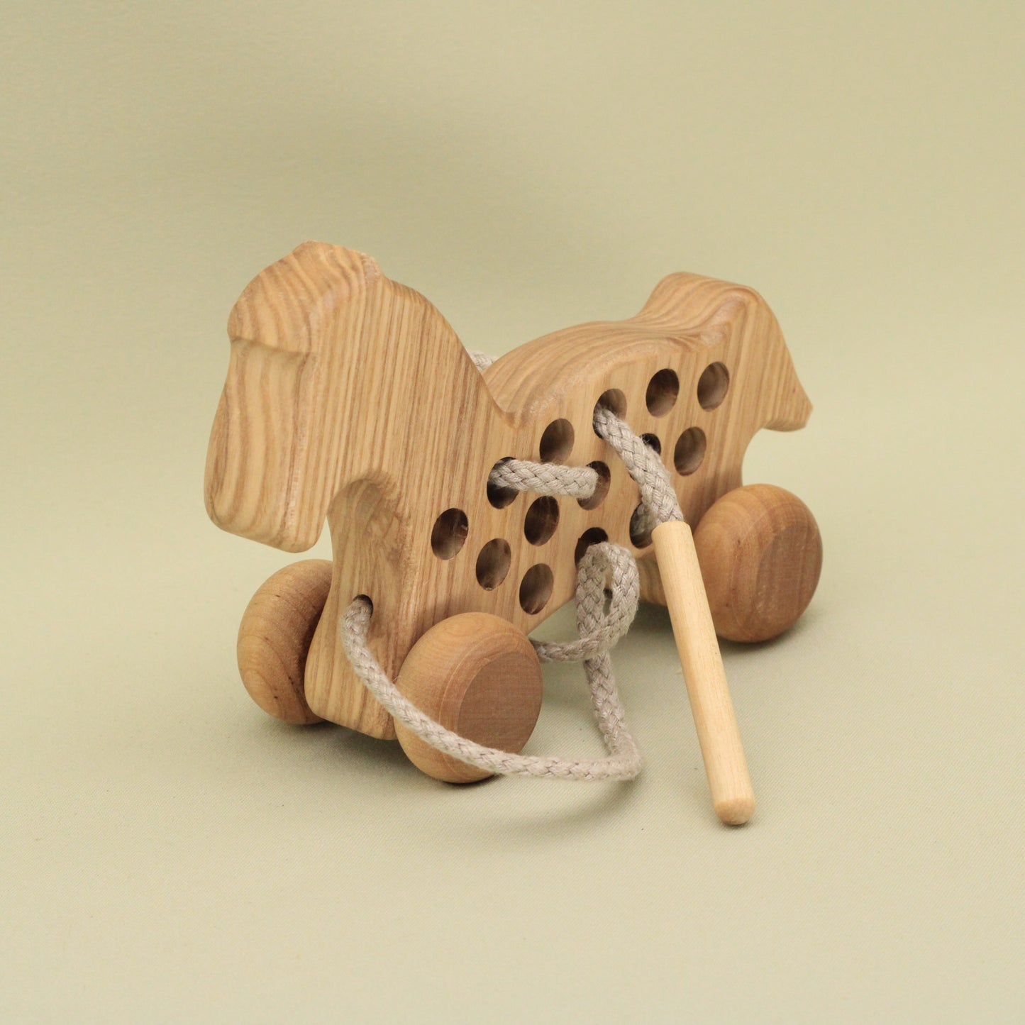 Lotes Toys Natural Wooden Threading Lacing Horse TT44