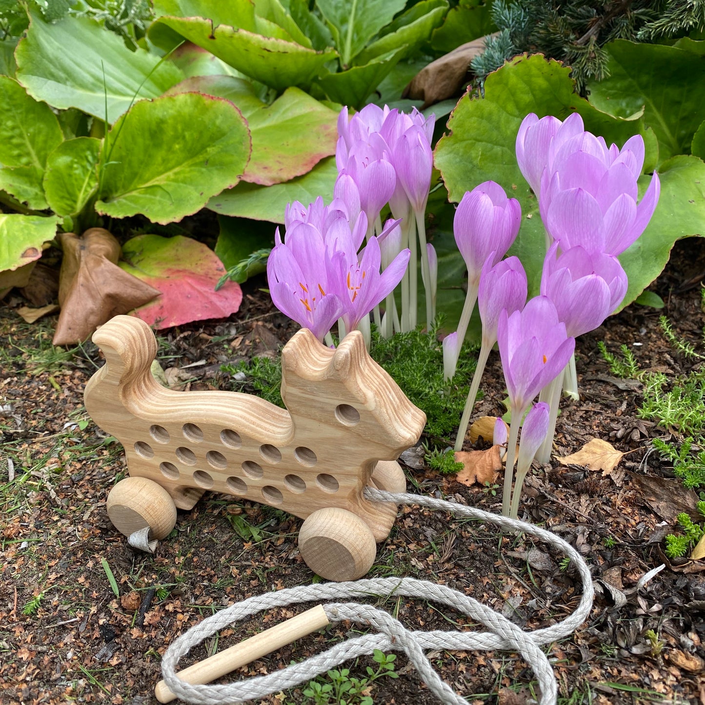 Lotes Toys Natural Wooden Threading Lacing Cat TT42