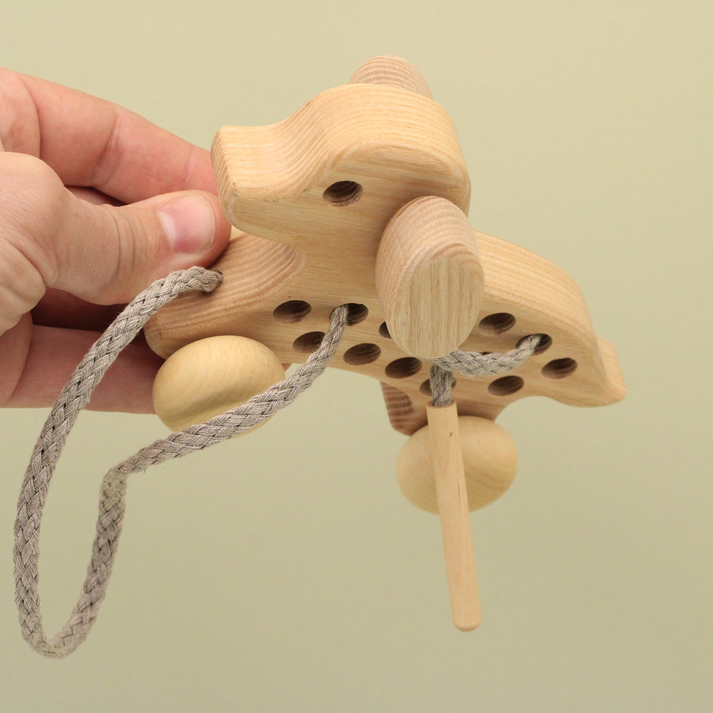 Lotes Toys Natural Wooden Threading Lacing Dog TT43