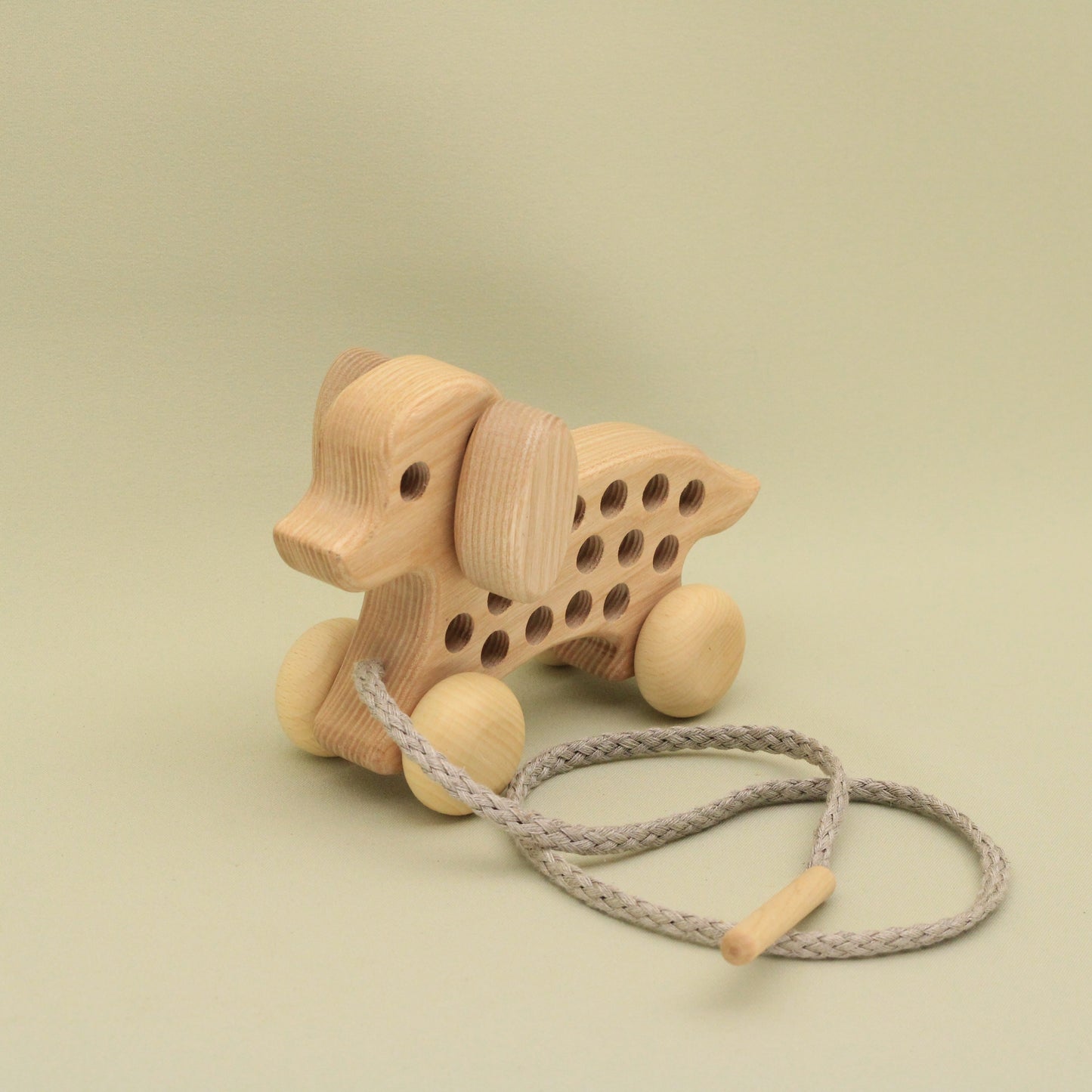 Lotes Toys Natural Wooden Threading Lacing Dog TT43