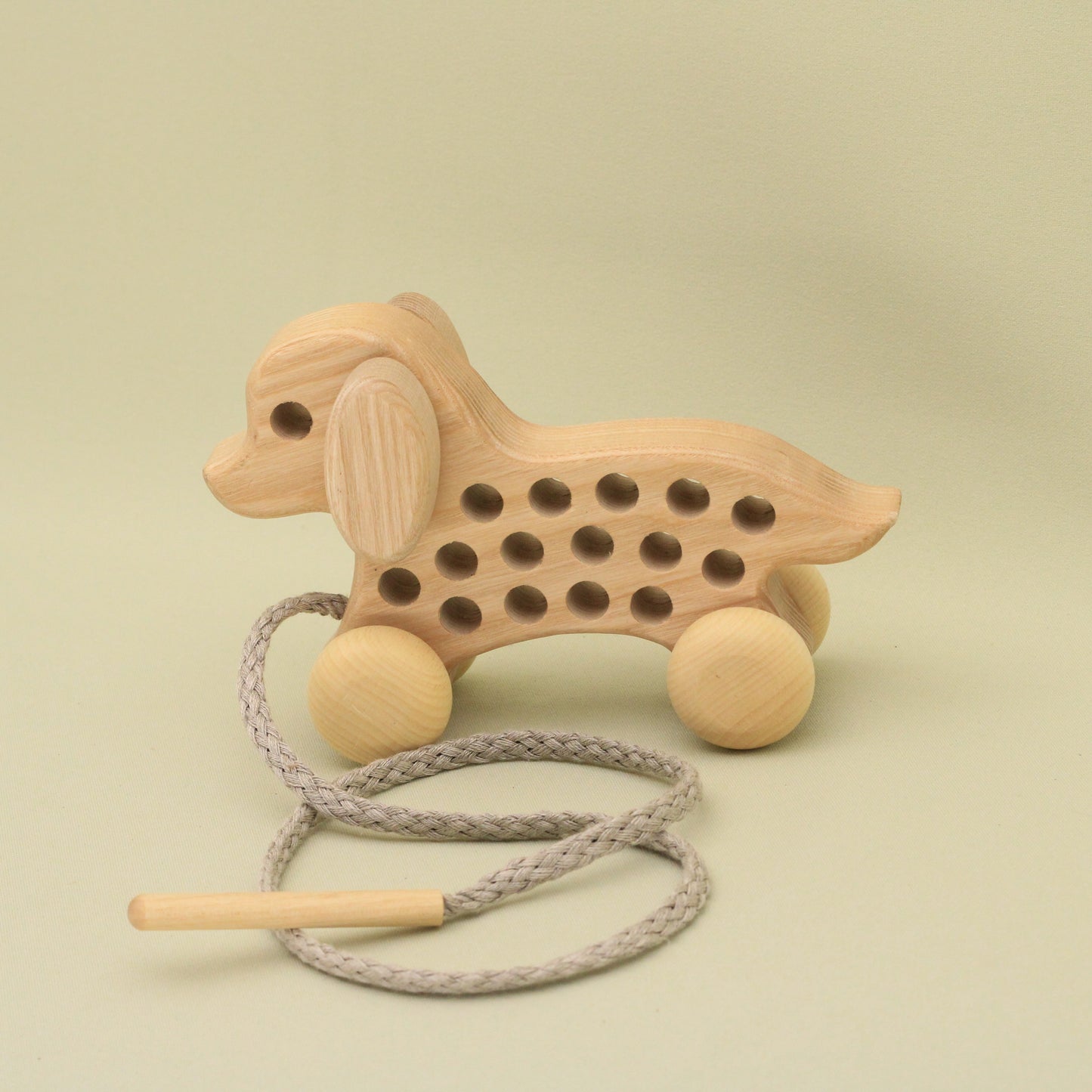 Lotes Toys Natural Wooden Threading Lacing Dog TT43