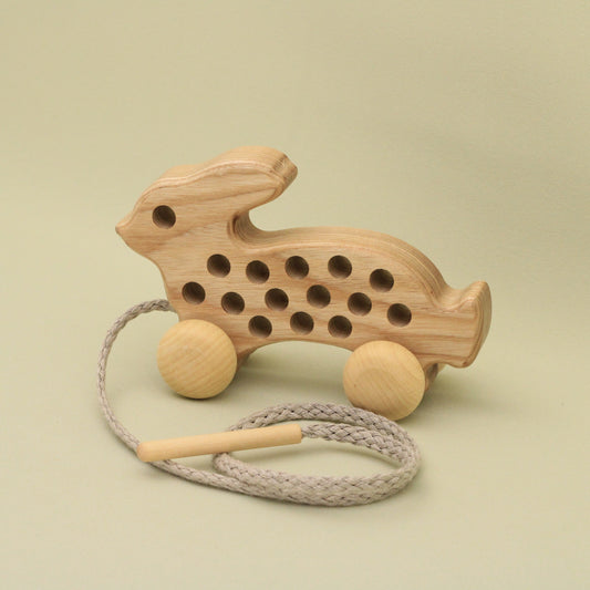 Lotes Toys Natural Wooden Threading Lacing Rabbit TT41