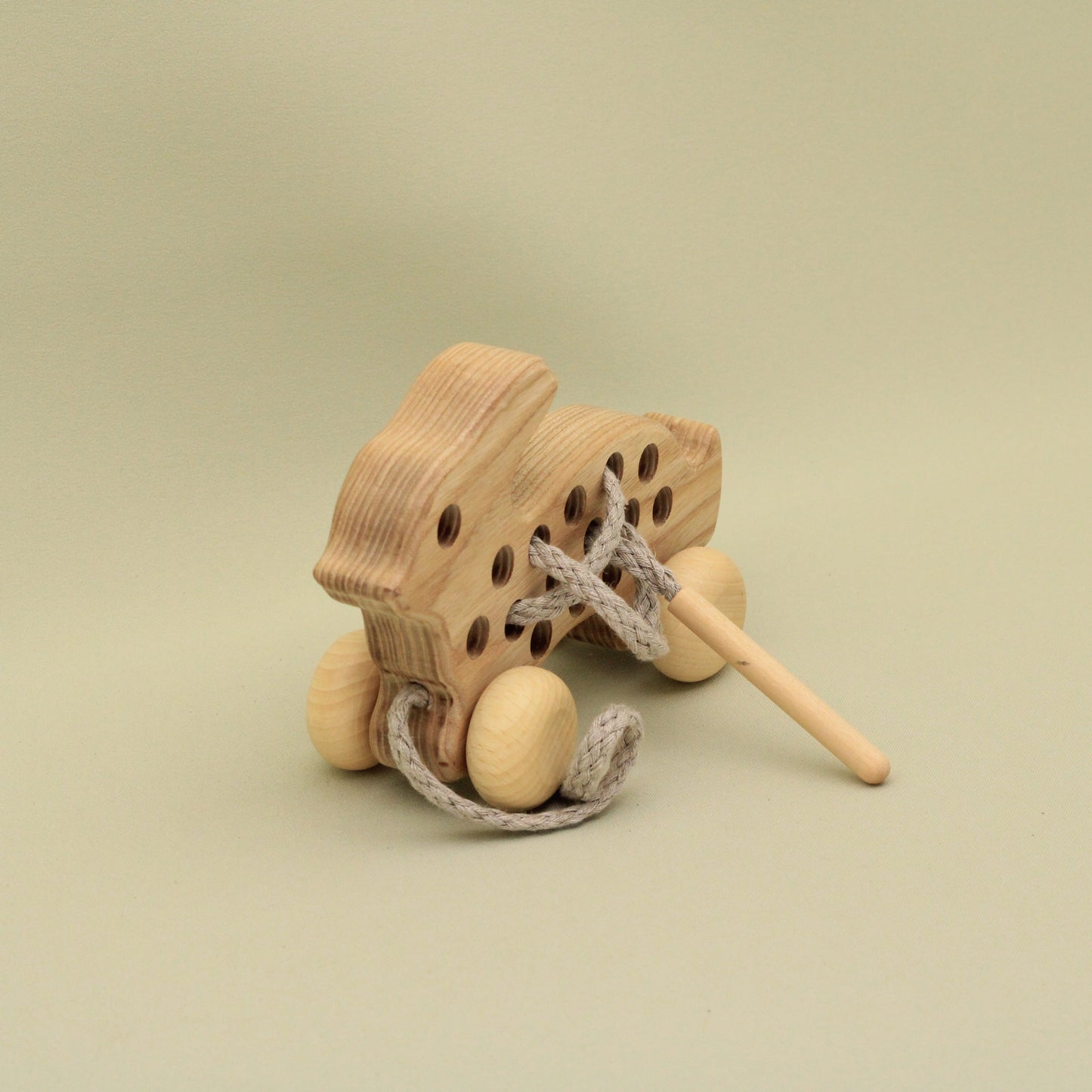 Lotes Toys Natural Wooden Threading Lacing Rabbit TT41