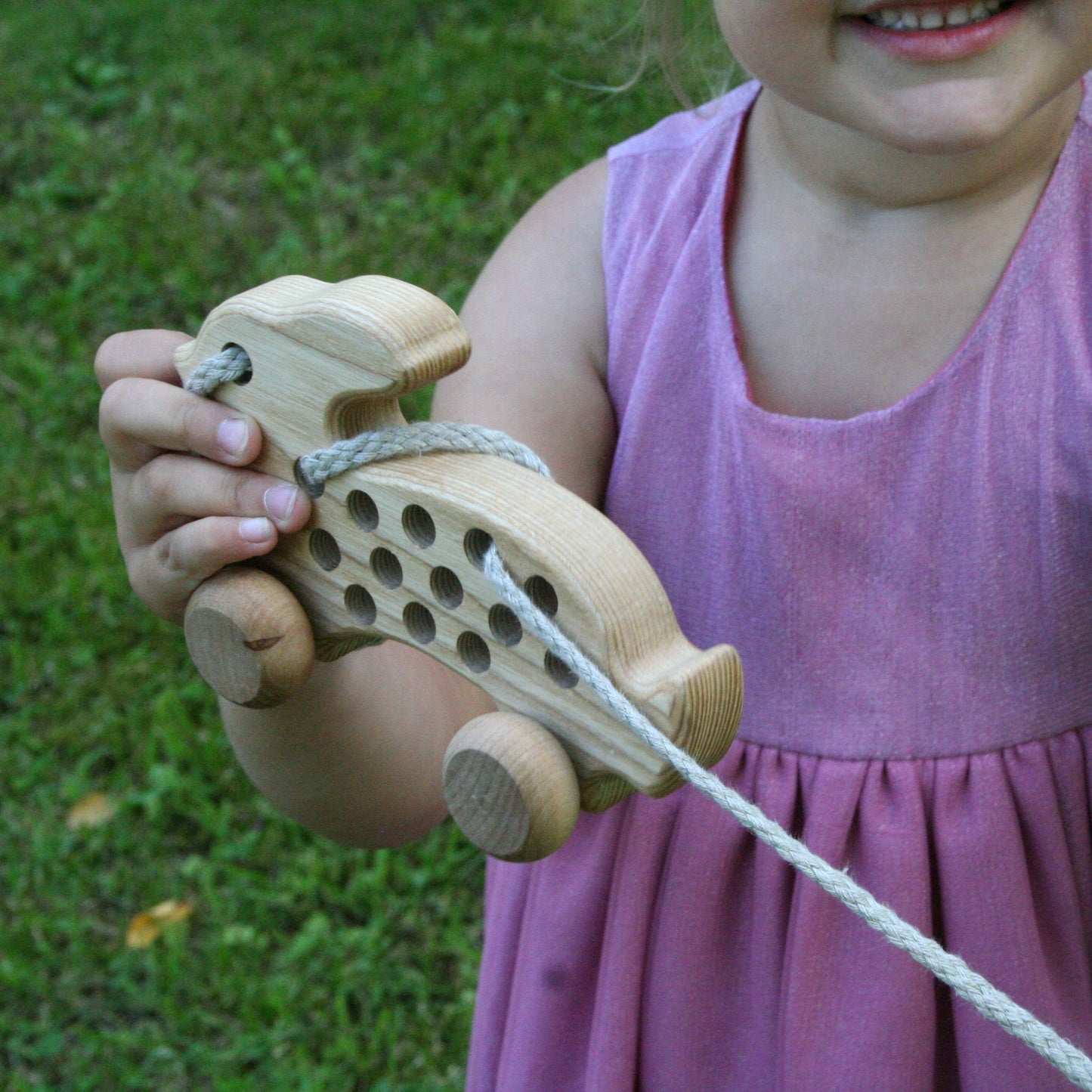 Lotes Toys Natural Wooden Threading Lacing Rabbit TT41