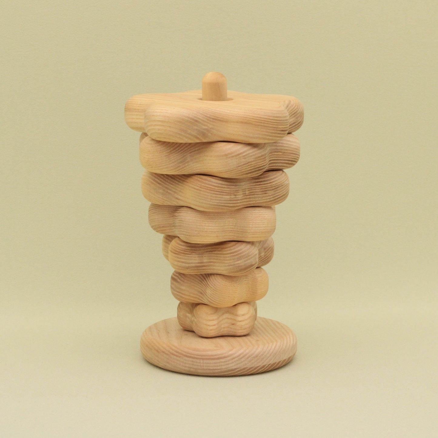 Lotes Toys Natural Flower Wooden Stacking Pyramid - 7 pieces PY53