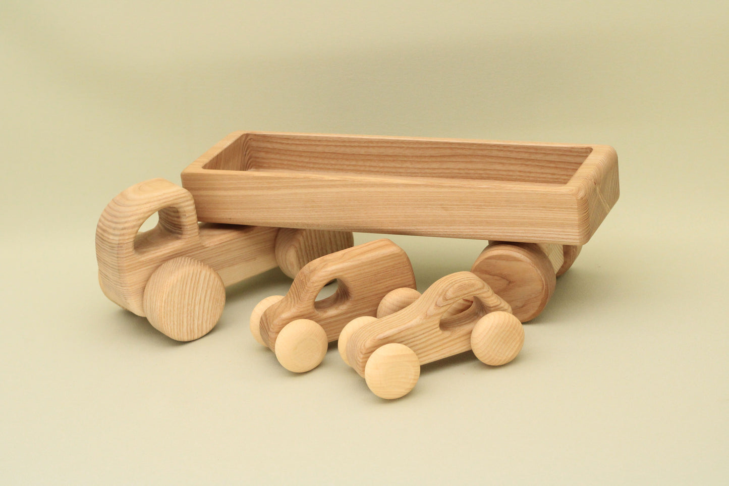 Lotes Toys Wooden Car with Trailer Set, BT74 Set2