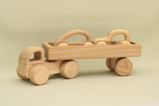 Lotes Toys Wooden Car with Trailer Set, BT74 Set4