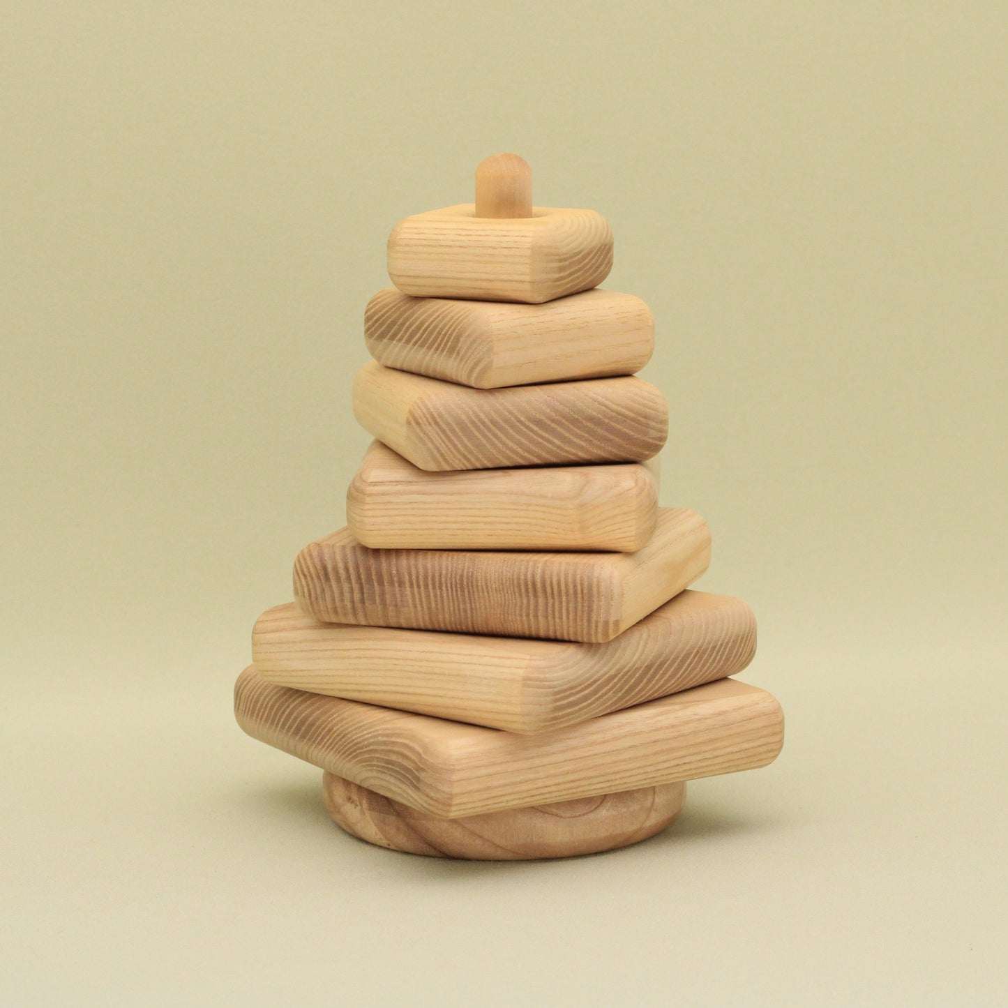 Lotes Toys Natural Square Wooden Stacking Pyramid - 7 pieces PY51