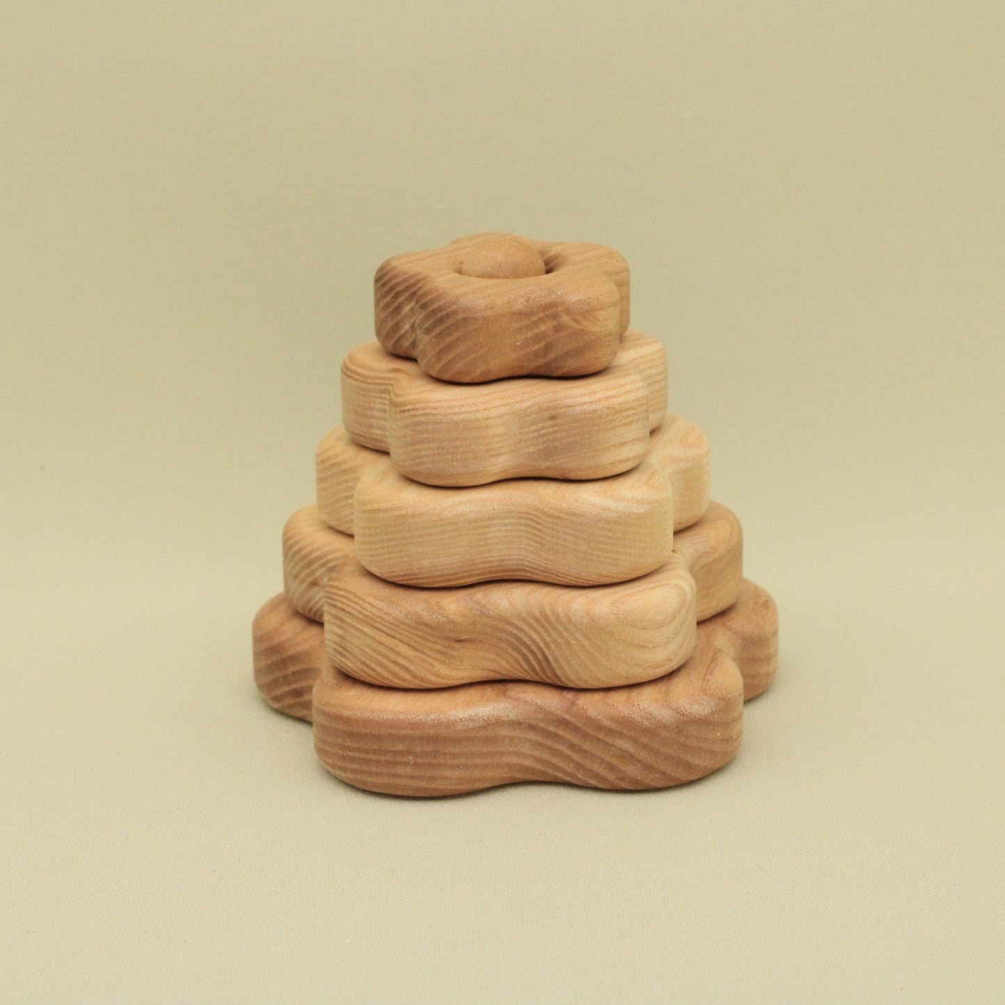 Lotes Toys Natural Flowers Wooden Stacking Pyramid PY23