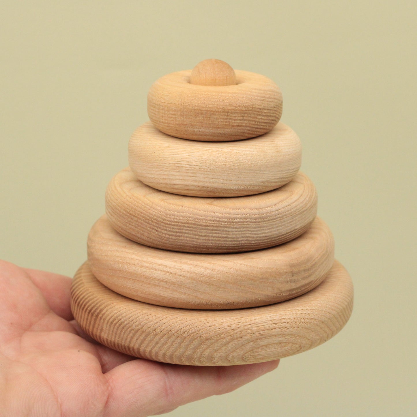 Lotes Toys Natural Rings Wooden Stacking Pyramid PY22