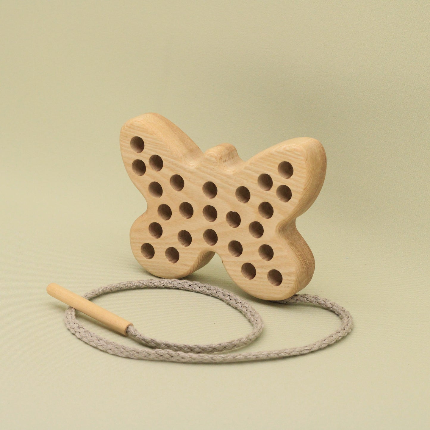 Lotes Toys Natural Wooden Threading Lacing Butterfly TT06