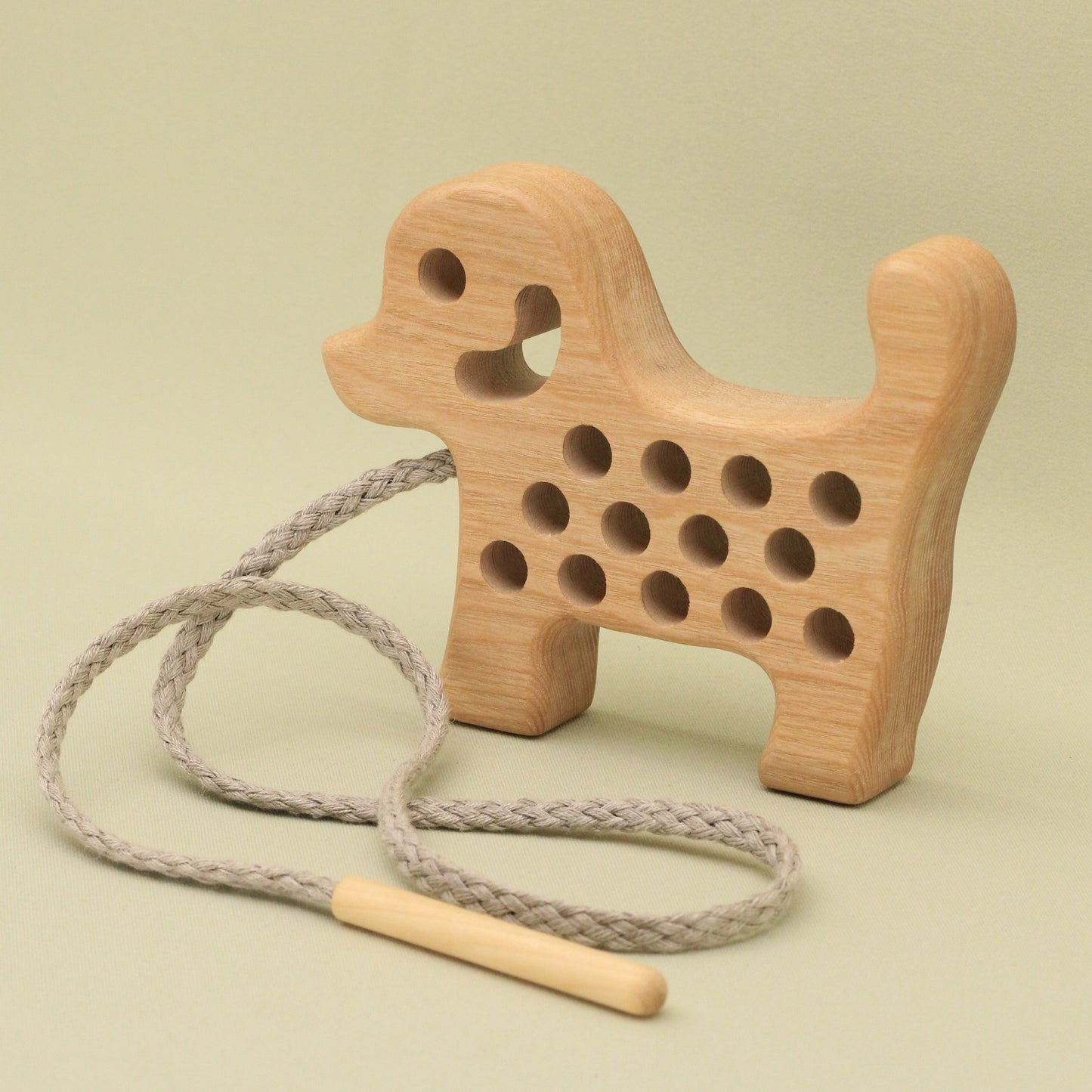 Lotes Toys Natural Wooden Threading Lacing Dog TT15