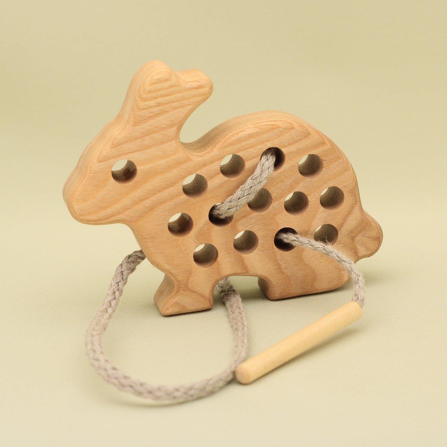 Lotes Toys Natural Wooden Threading Lacing Rabbit, Bunny TT25