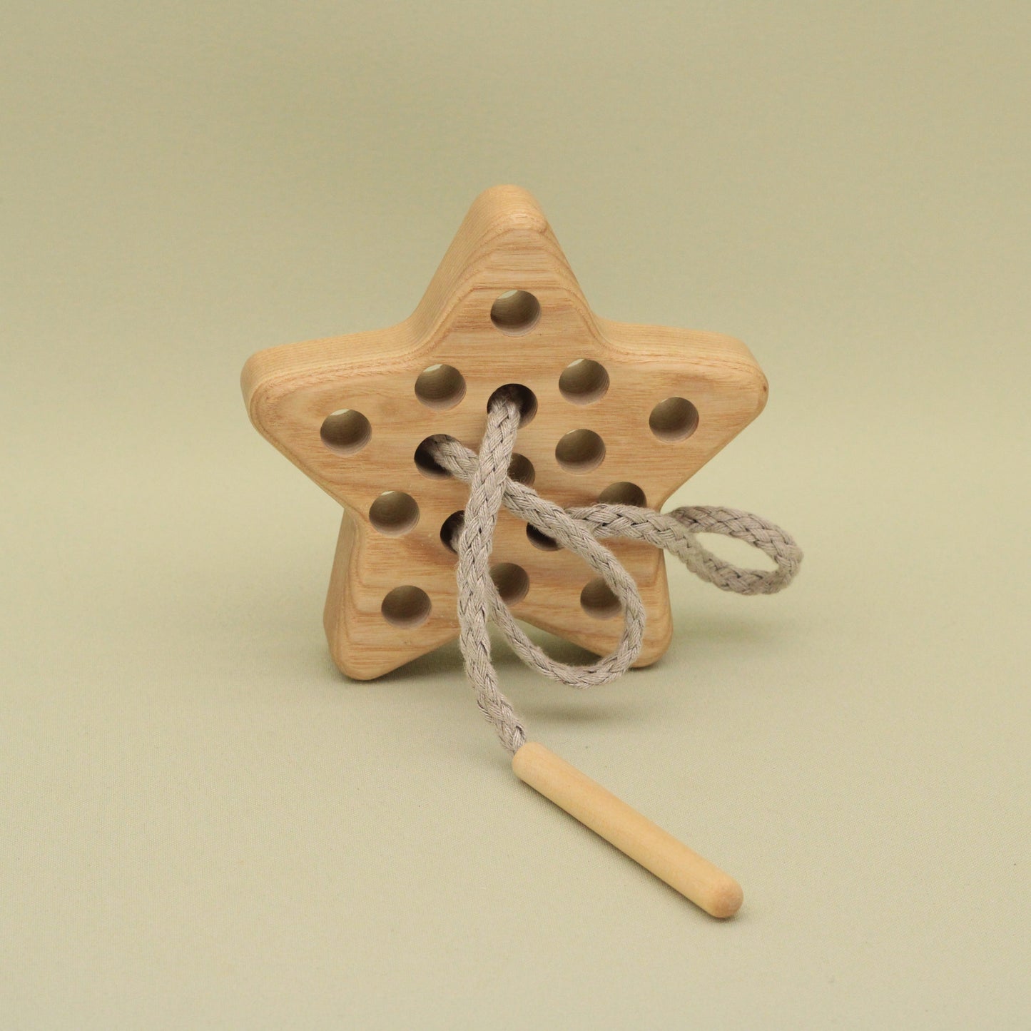 Lotes Toys Natural Wooden Threading Lacing Star TT21
