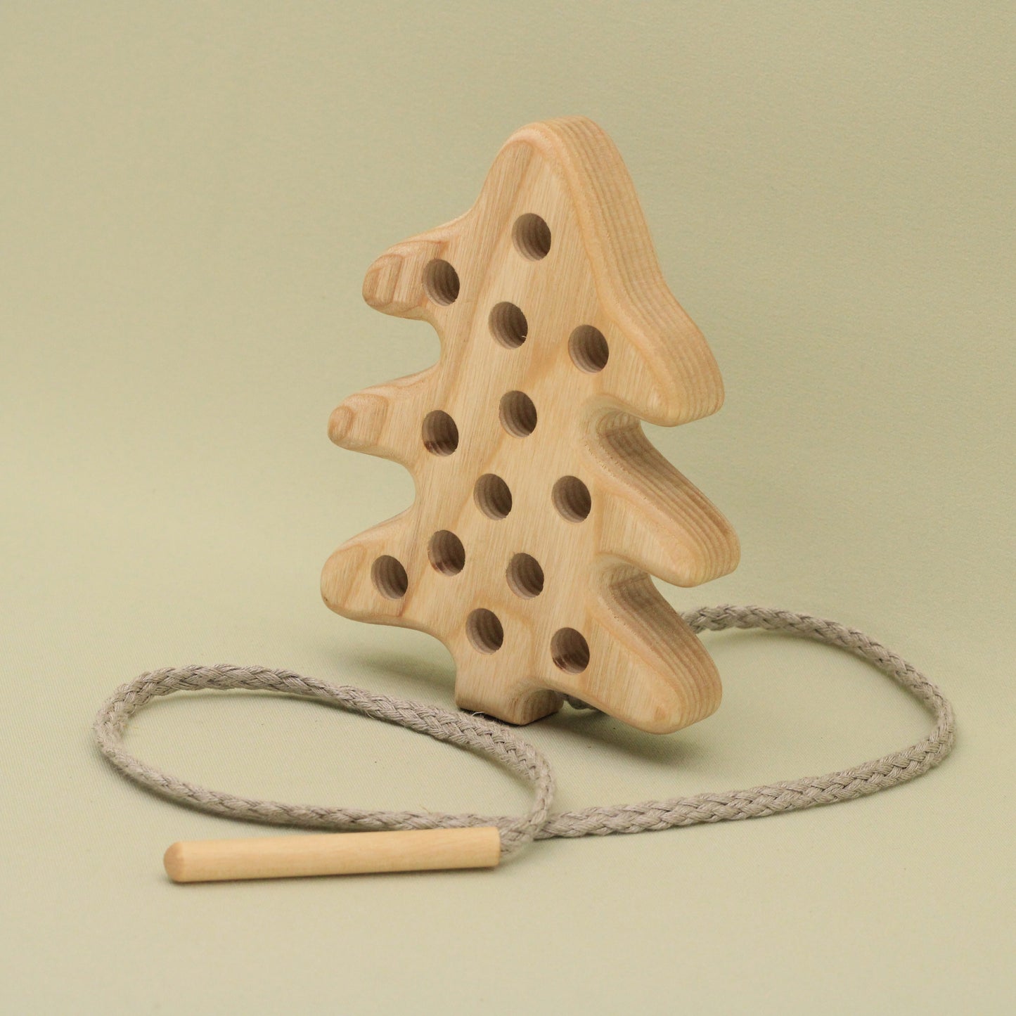 Lotes Toys Natural Wooden Threading Lacing Tree TT16