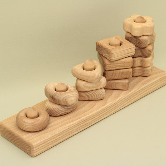 Lotes Toys Natural Stacking Block with Different Shapes PY32