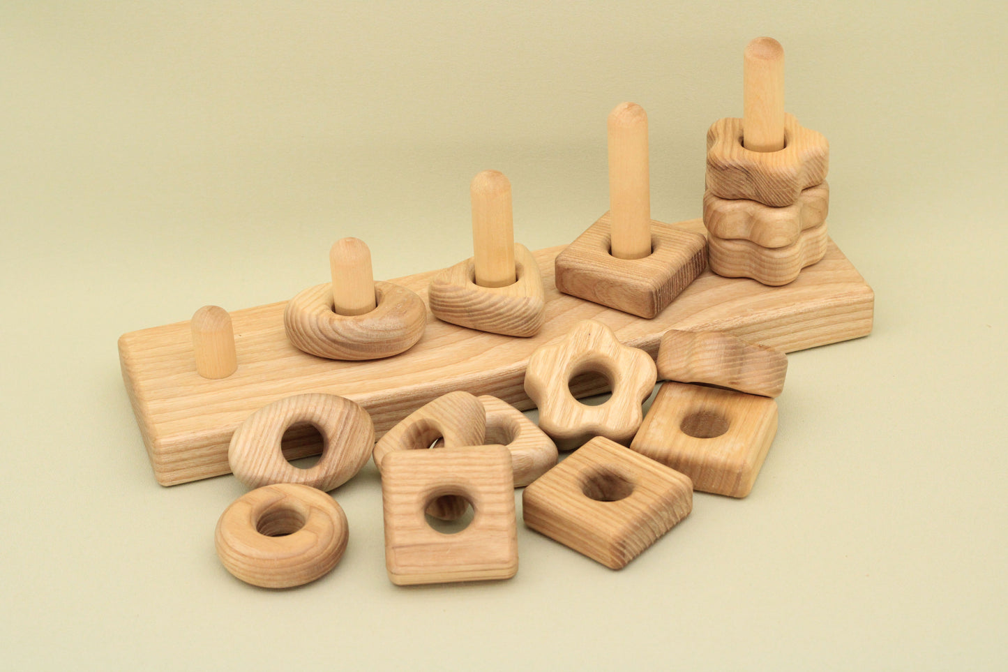 Lotes Toys Natural Stacking Block with Different Shapes PY32