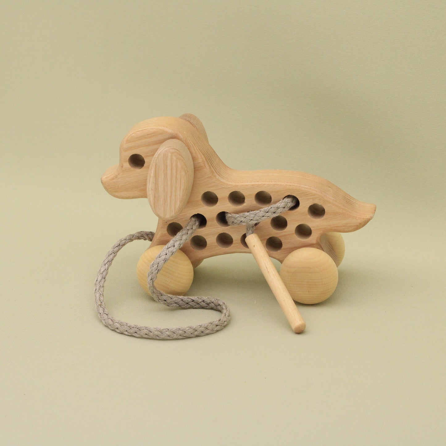 Lotes Toys Natural Wooden Threading Lacing Dog TT43