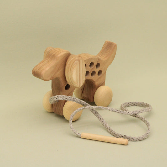 Lotes Toys Natural Wooden Threading Lacing Dog TT52