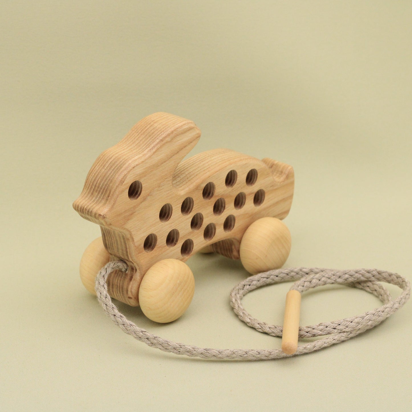Lotes Toys Natural Wooden Threading Lacing Rabbit TT41