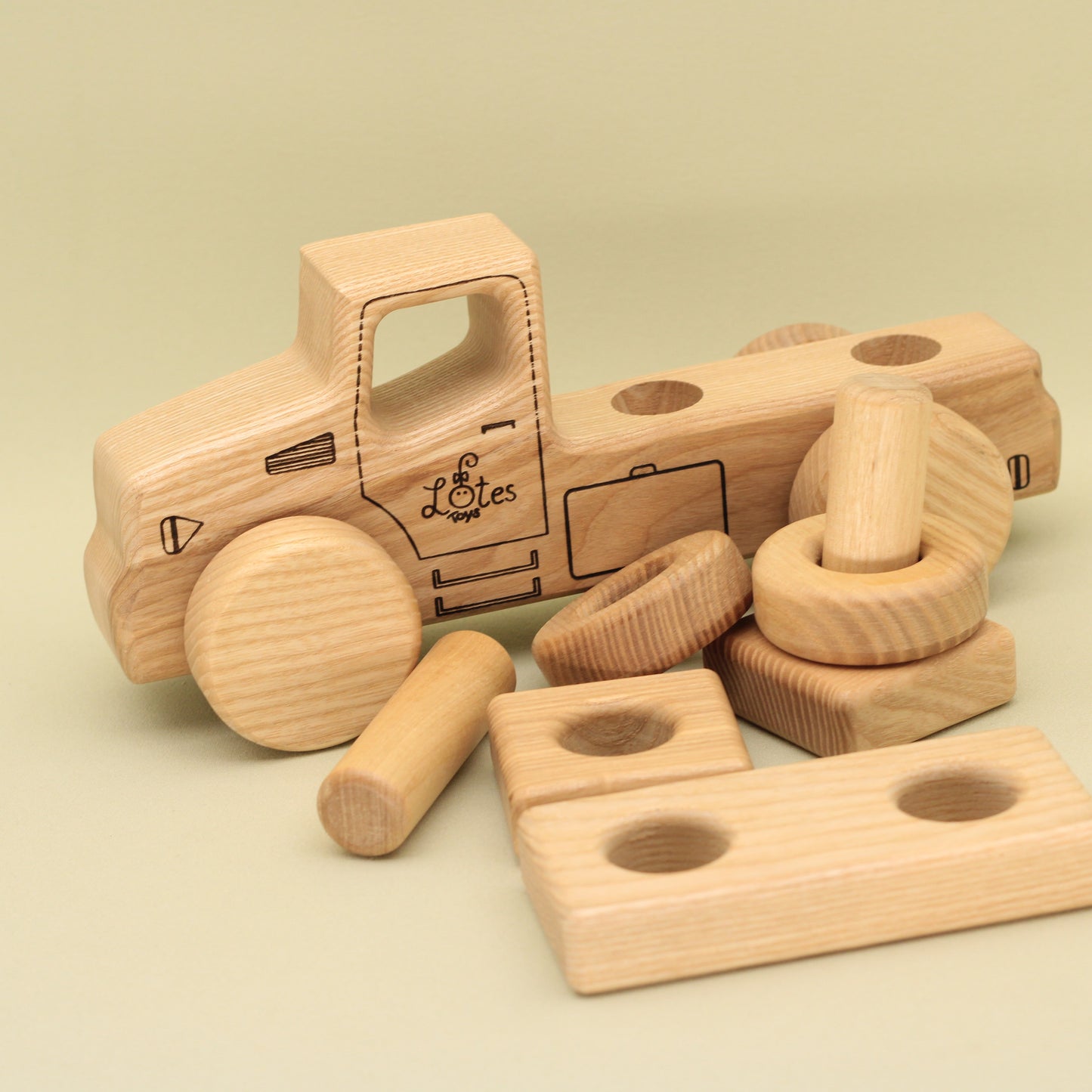 Lotes Toys Wooden Construction Vehicles Car BT51