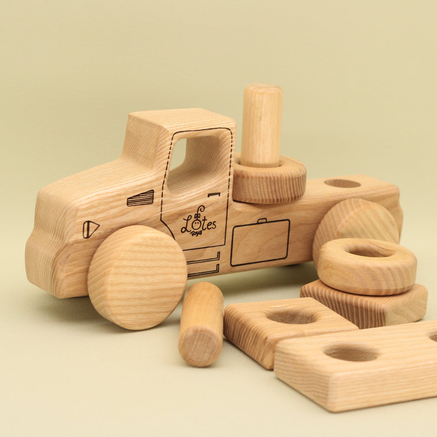 Lotes Toys Wooden Construction Vehicles Car BT51