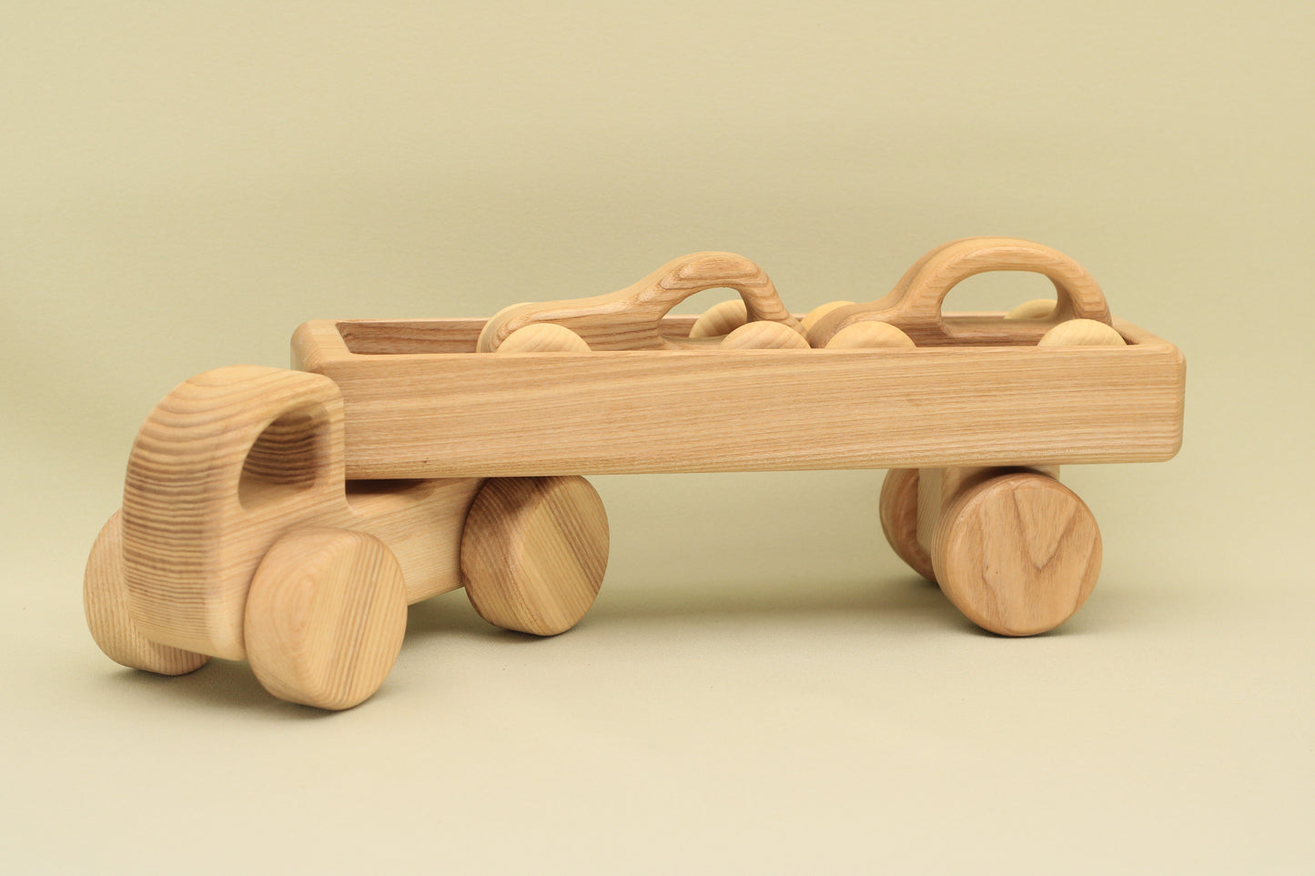 Lotes Toys Wooden Car with Trailer Set, BT74 Set