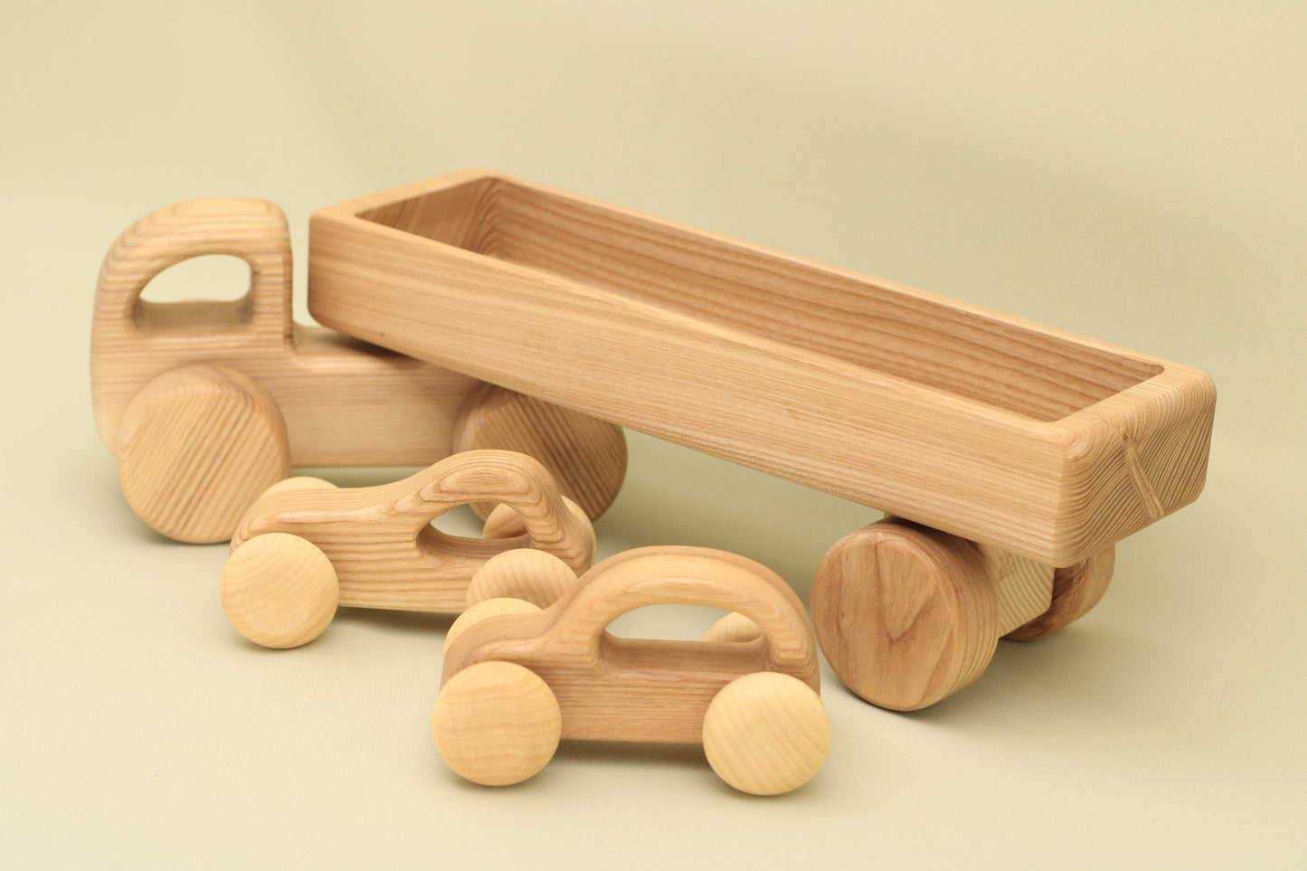 Lotes Toys Wooden Car with Trailer Set, BT74 Set